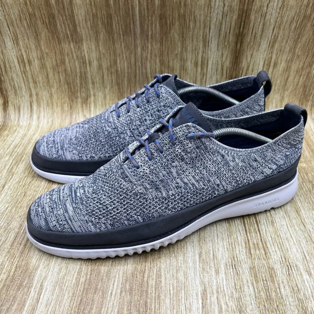 Cole Haan 2.Zerogrand Stitchlite Oxford Men's Size 12 M Grey Knit Lace Up C30321
